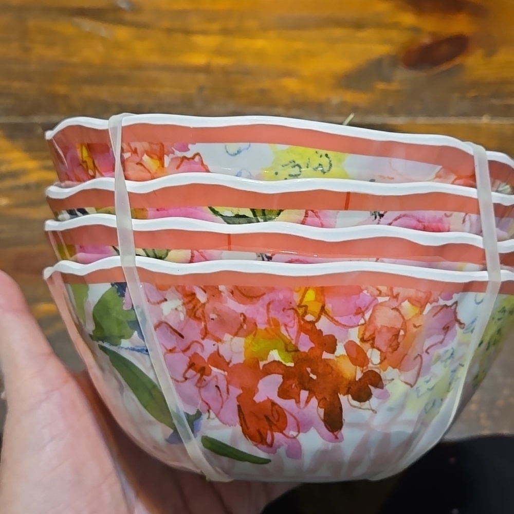 Coventry Floral Shabby Chic Bowls Set of 4 New